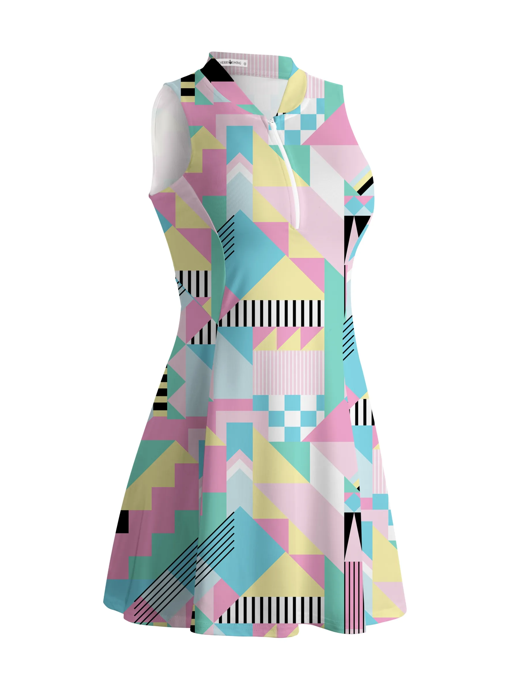 Cherryswing Geometric Patterns Dress With Shorts
