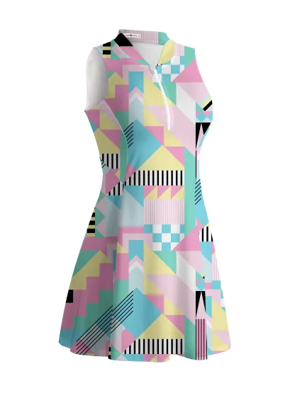 Cherryswing Geometric Patterns Dress With Shorts