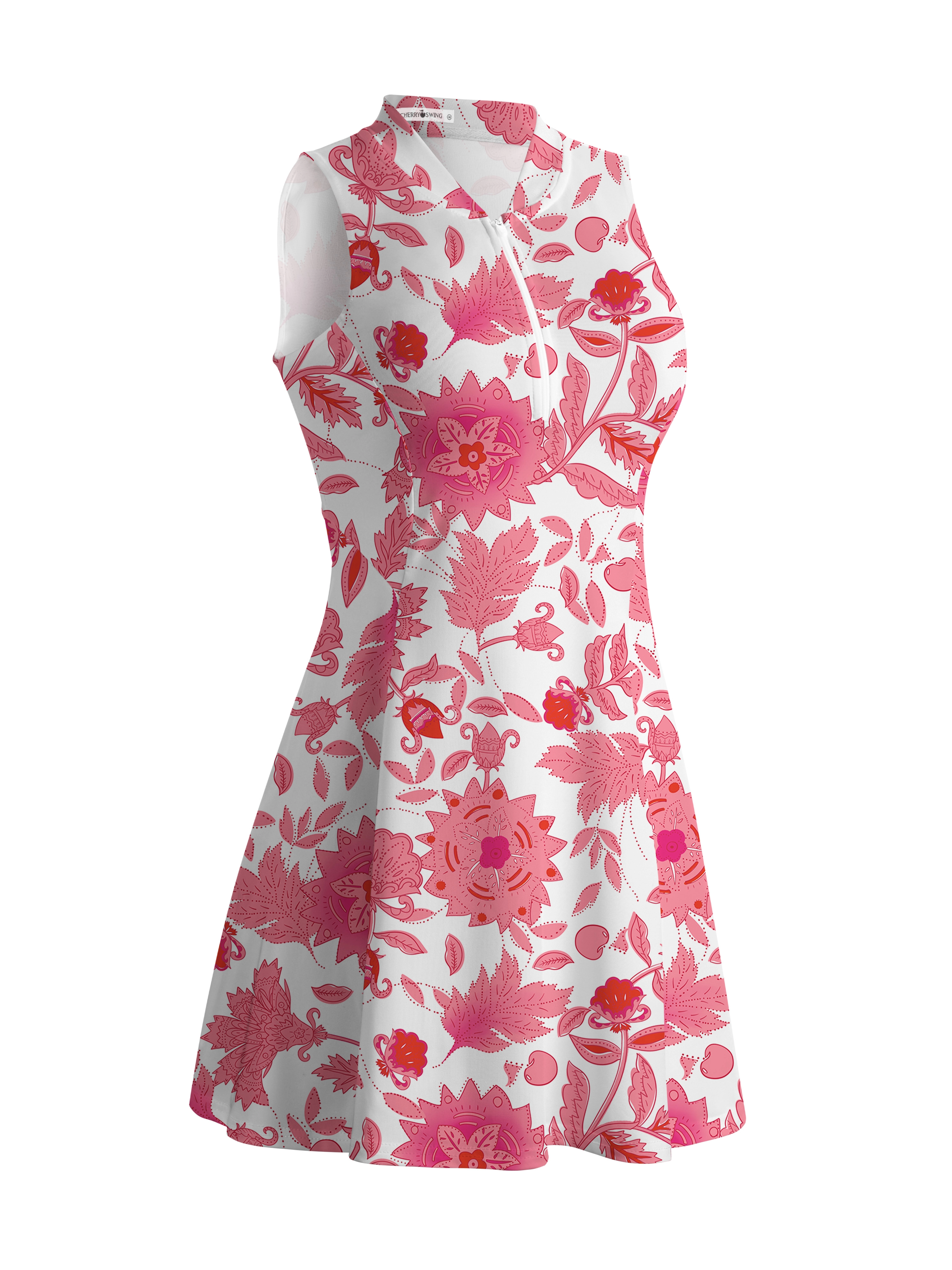Cherryswing Pink Botanical Dress With Shorts