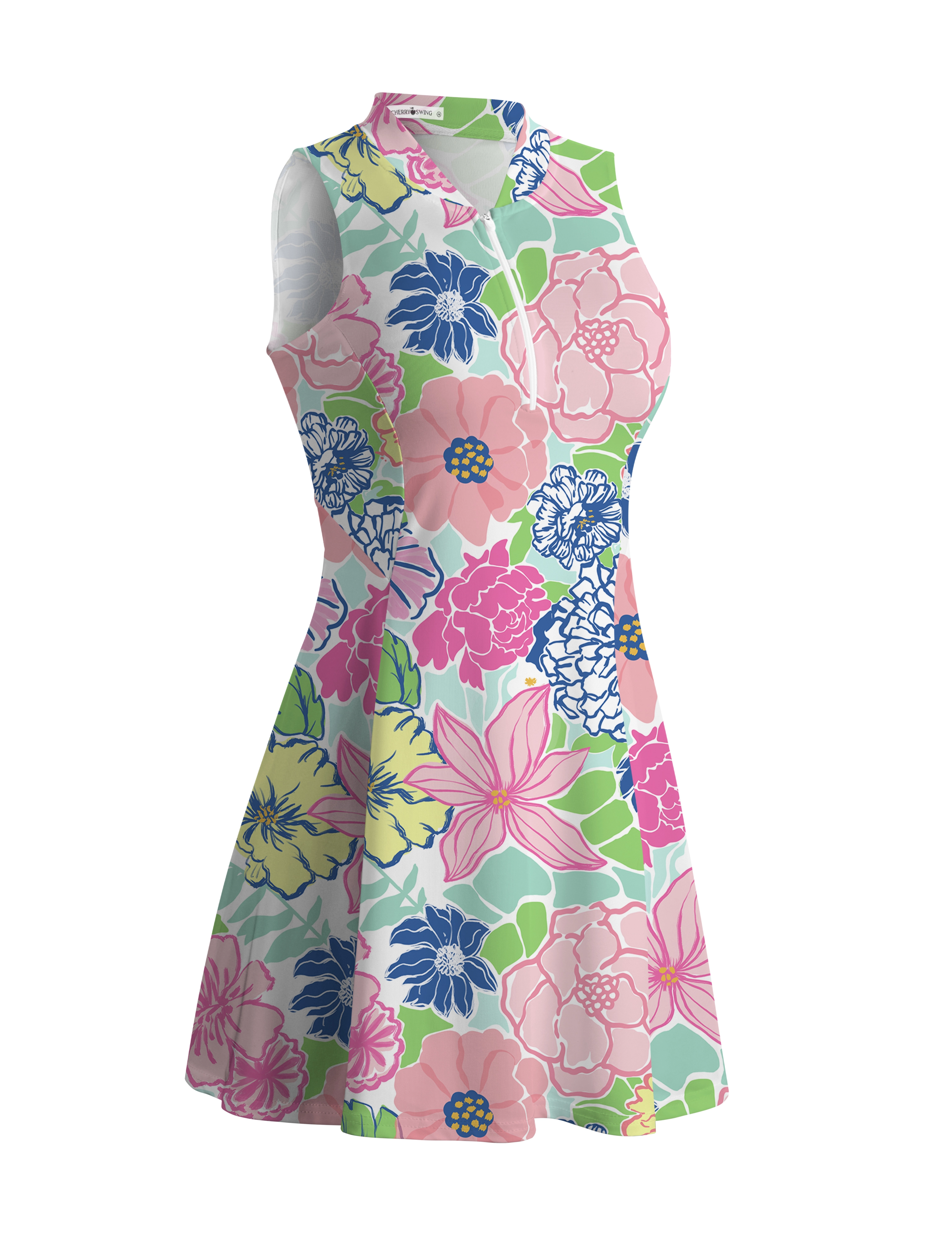 Cherryswing Stylized Flowers Golf Dress