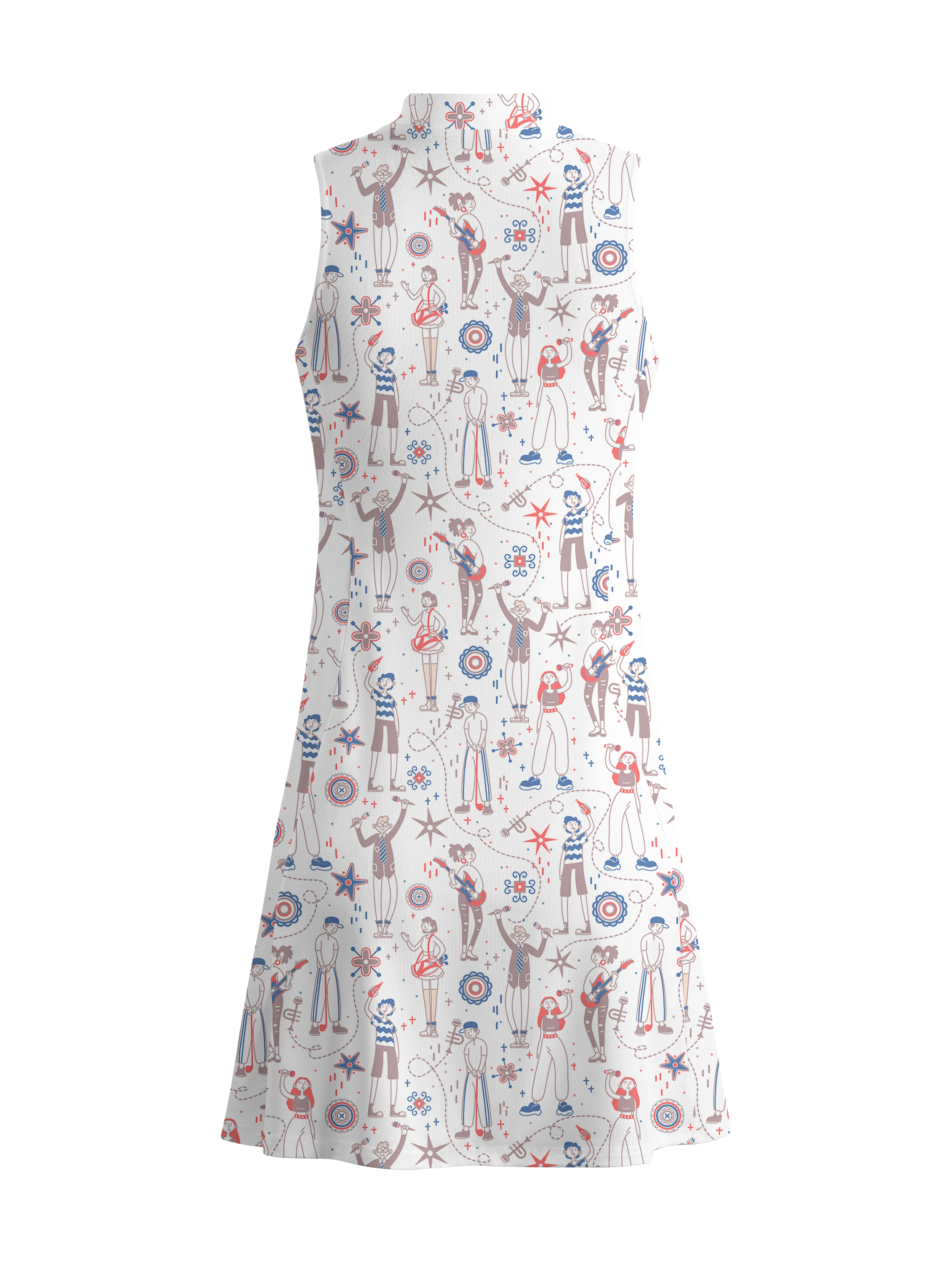 Cherryswing Doodle Pattern Golf Dress With Shorts