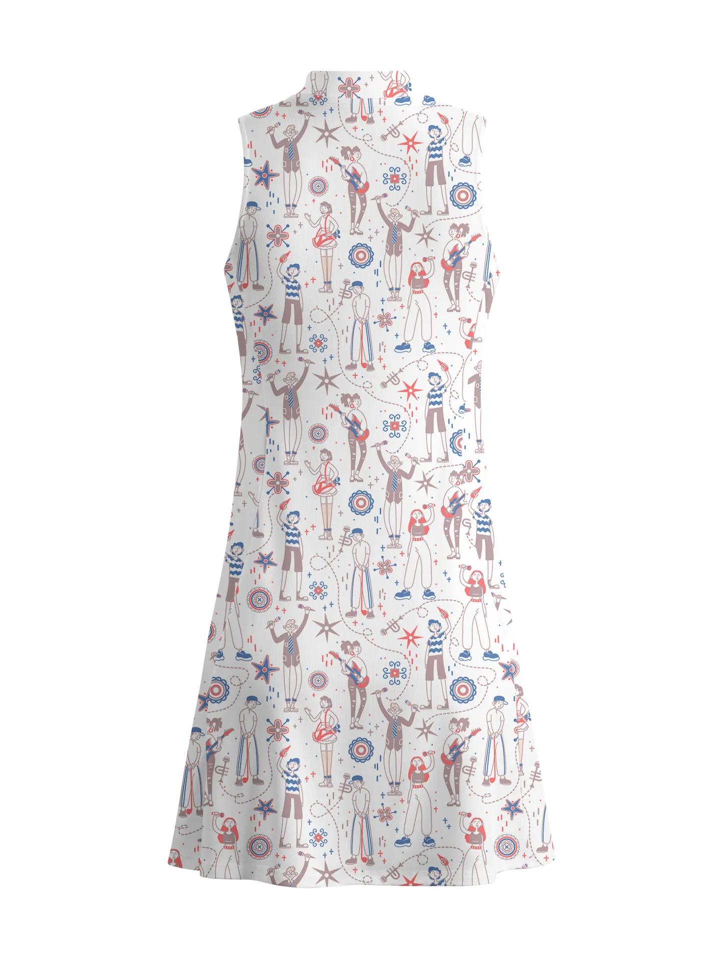 Cherryswing Doodle Pattern Golf Dress With Shorts