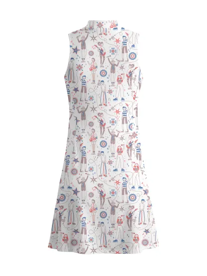 Cherryswing Doodle Pattern Golf Dress With Shorts