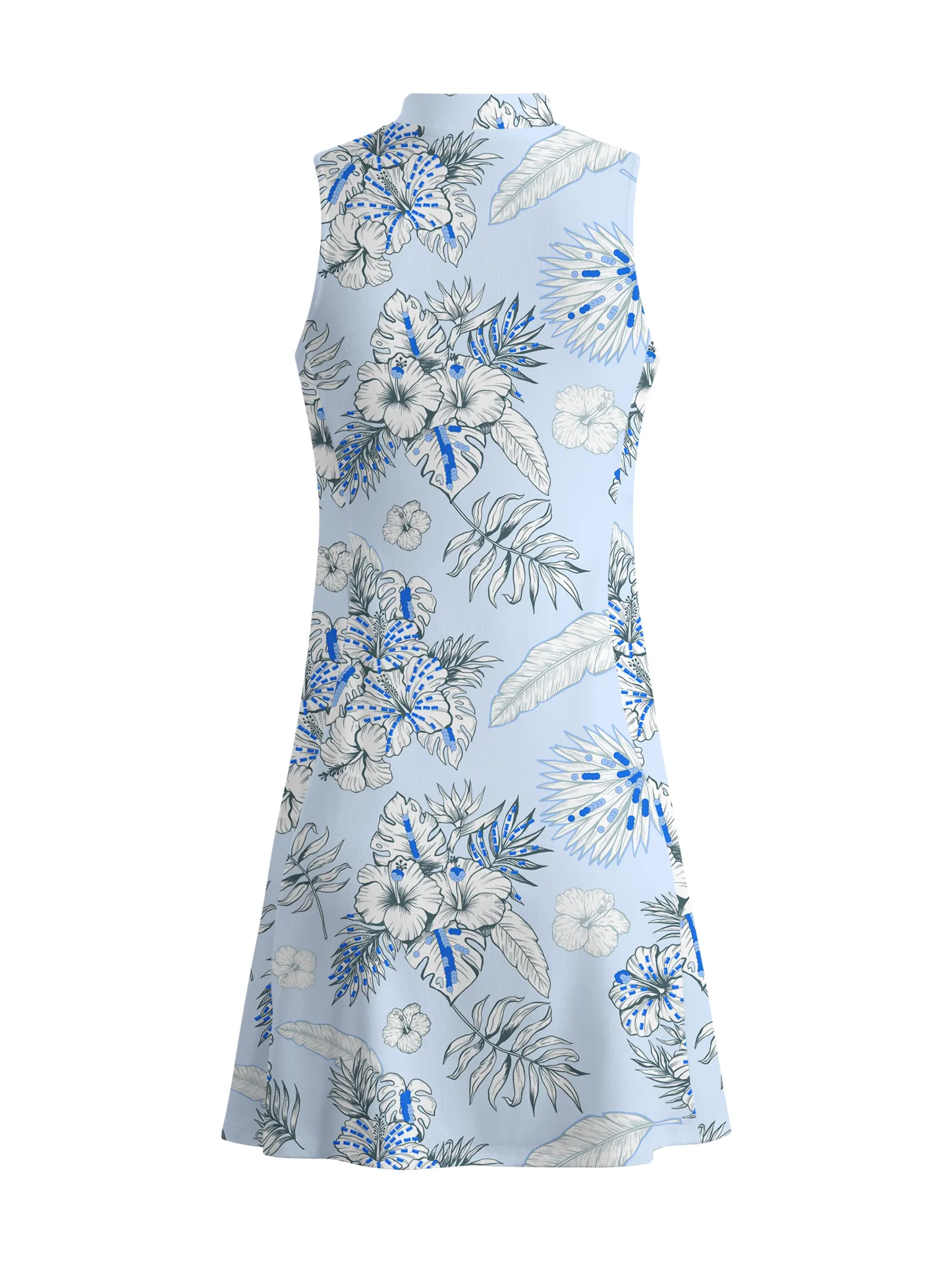 Cherryswing Blue and White Flowers Golf Dress With Shorts