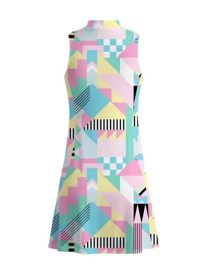 Cherryswing Geometric Patterns Dress With Shorts