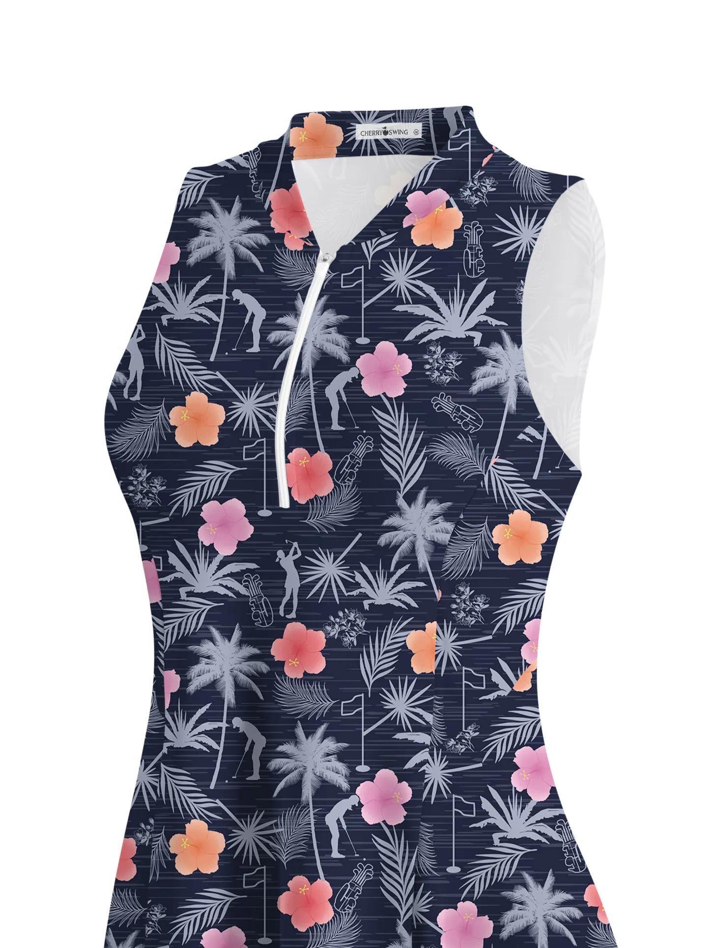 Cherryswing Tropical Green Golf Dress With Shorts