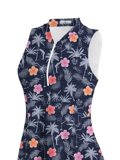 Cherryswing Tropical Green Golf Dress With Shorts