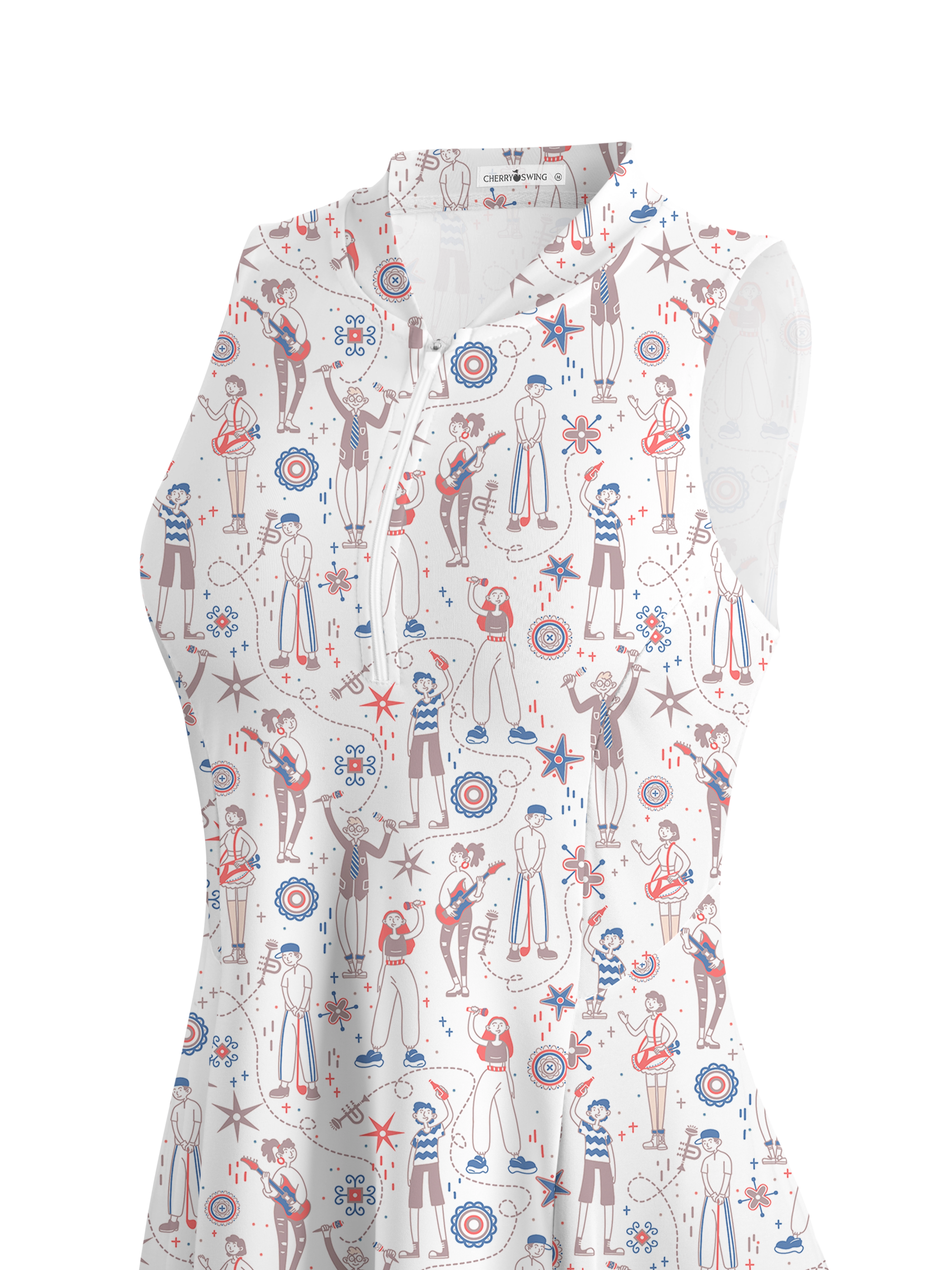 Cherryswing Doodle Pattern Golf Dress With Shorts