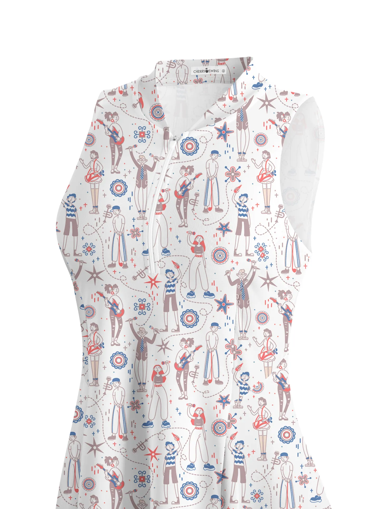 Cherryswing Doodle Pattern Golf Dress With Shorts