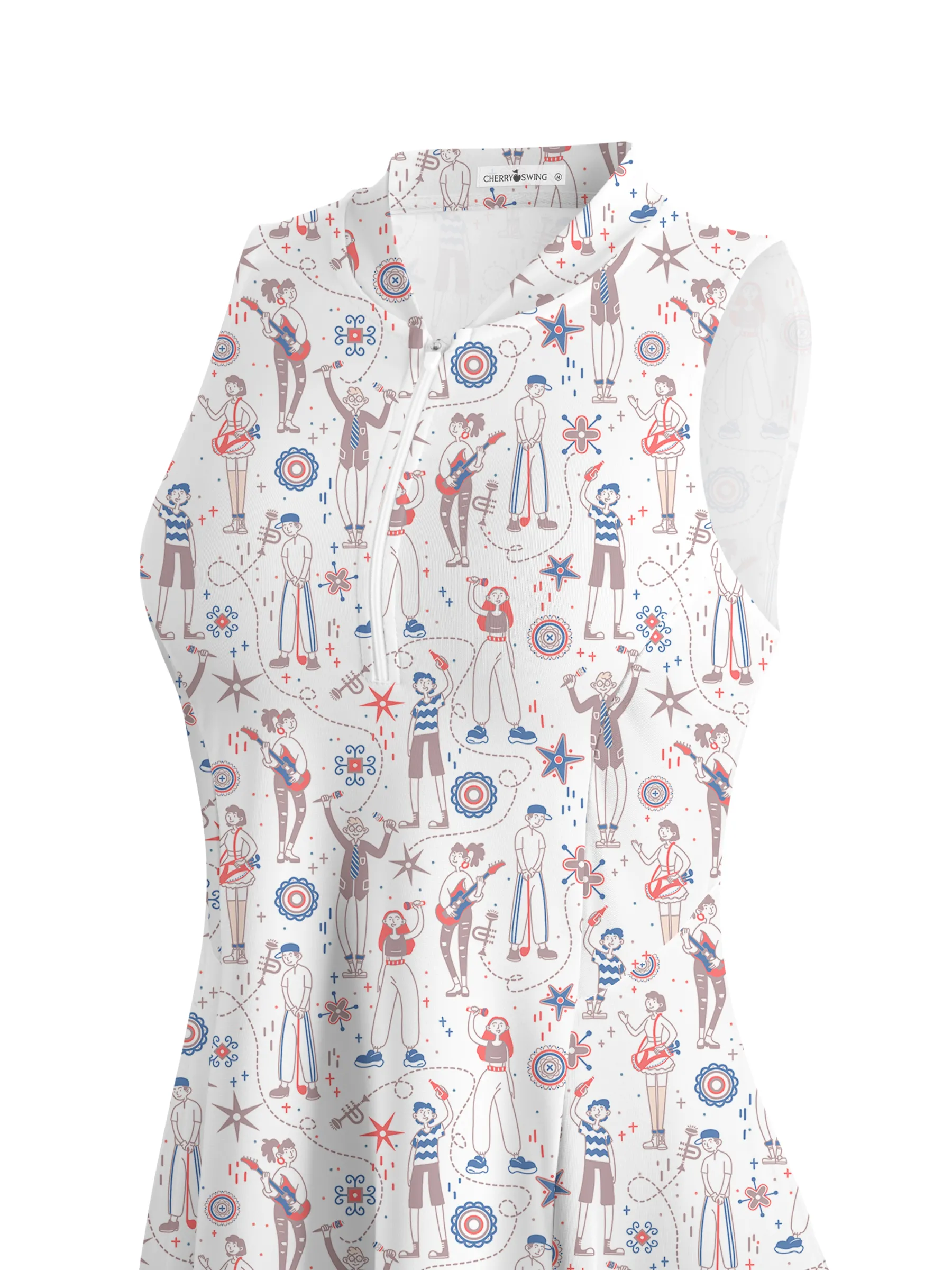 Cherryswing Doodle Pattern Golf Dress With Shorts