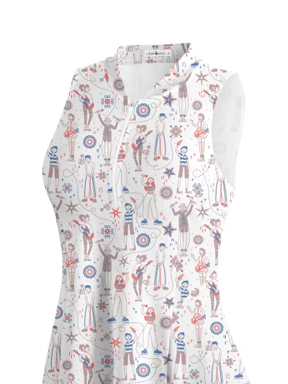 Cherryswing Doodle Pattern Golf Dress With Shorts