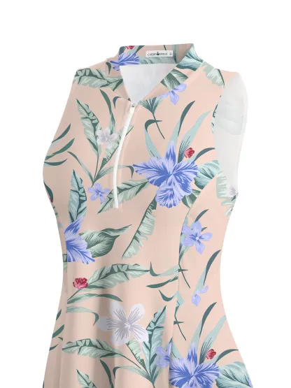 Cherryswing Elegant Flowers Golf Dress With Shorts
