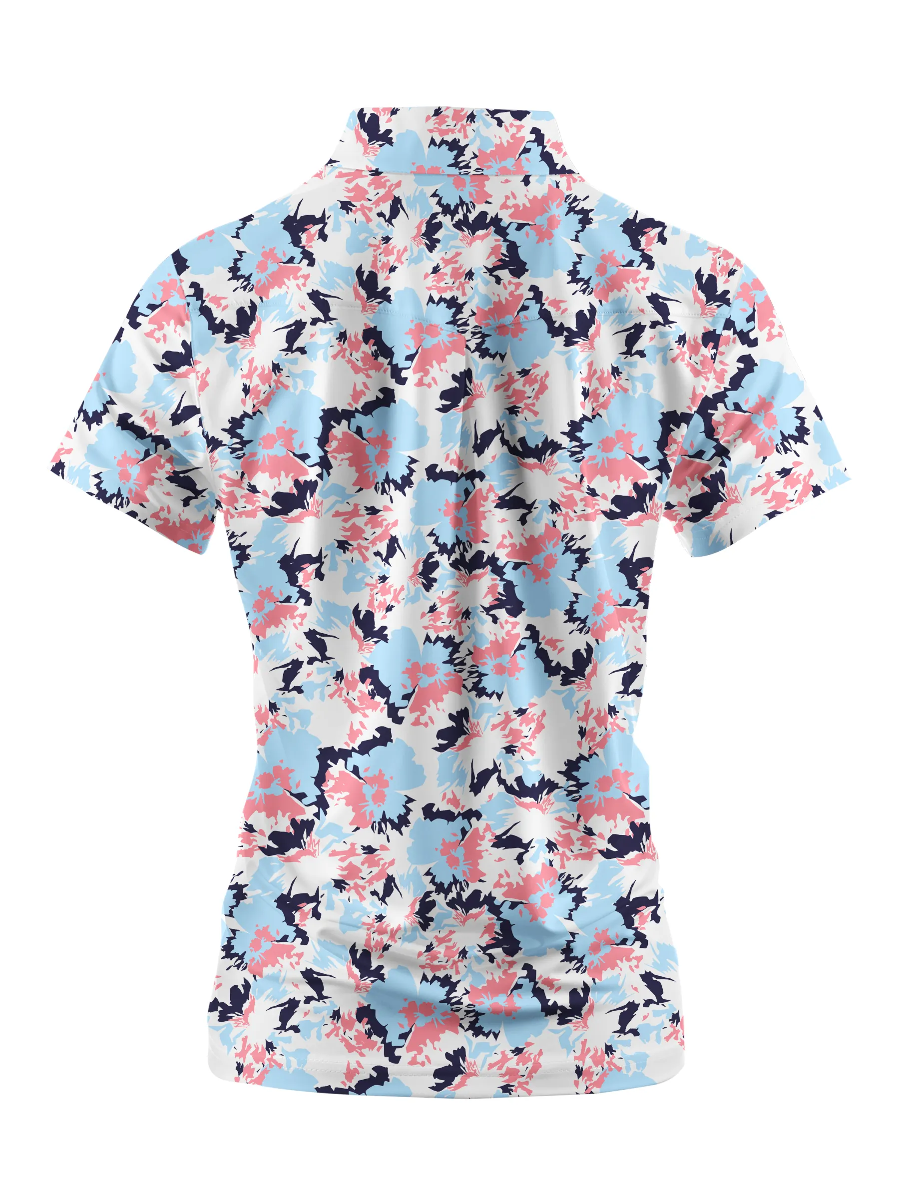 Cherryswing Women's Floral Symphony Short Sleeve Golf Polo Shirt
