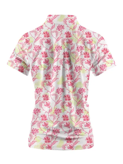 Cherryswing Women's Short Sleeve Floral Golf Polo