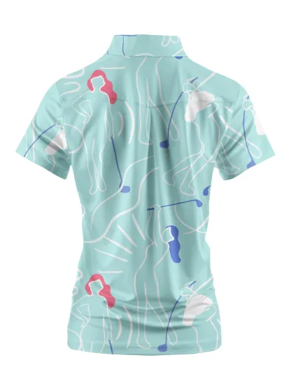 Cherryswing Women's Traditional Attire Short Sleeve Polos