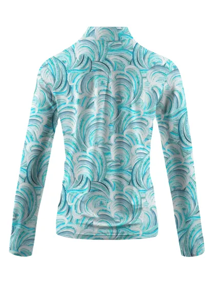 Cherryswing Women's Free Waves Long Sleeve Polos