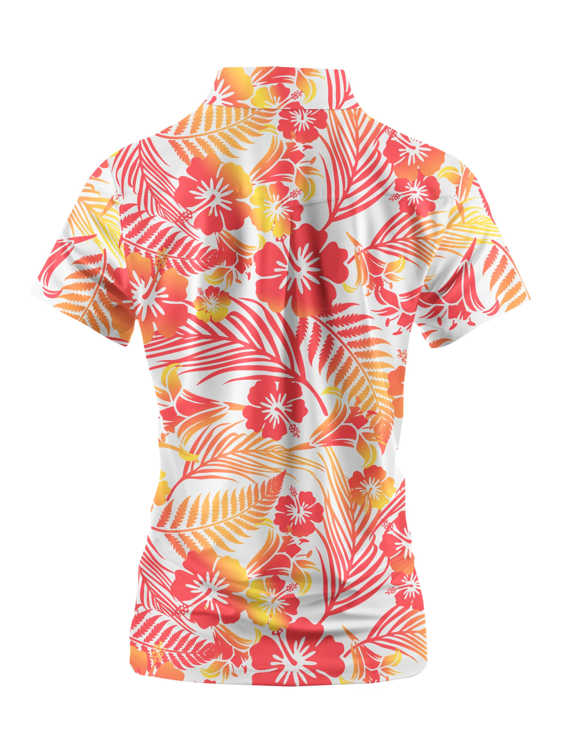 Cherryswing Women's Tropical Blossom Short Sleeve Golf Polo Shirt