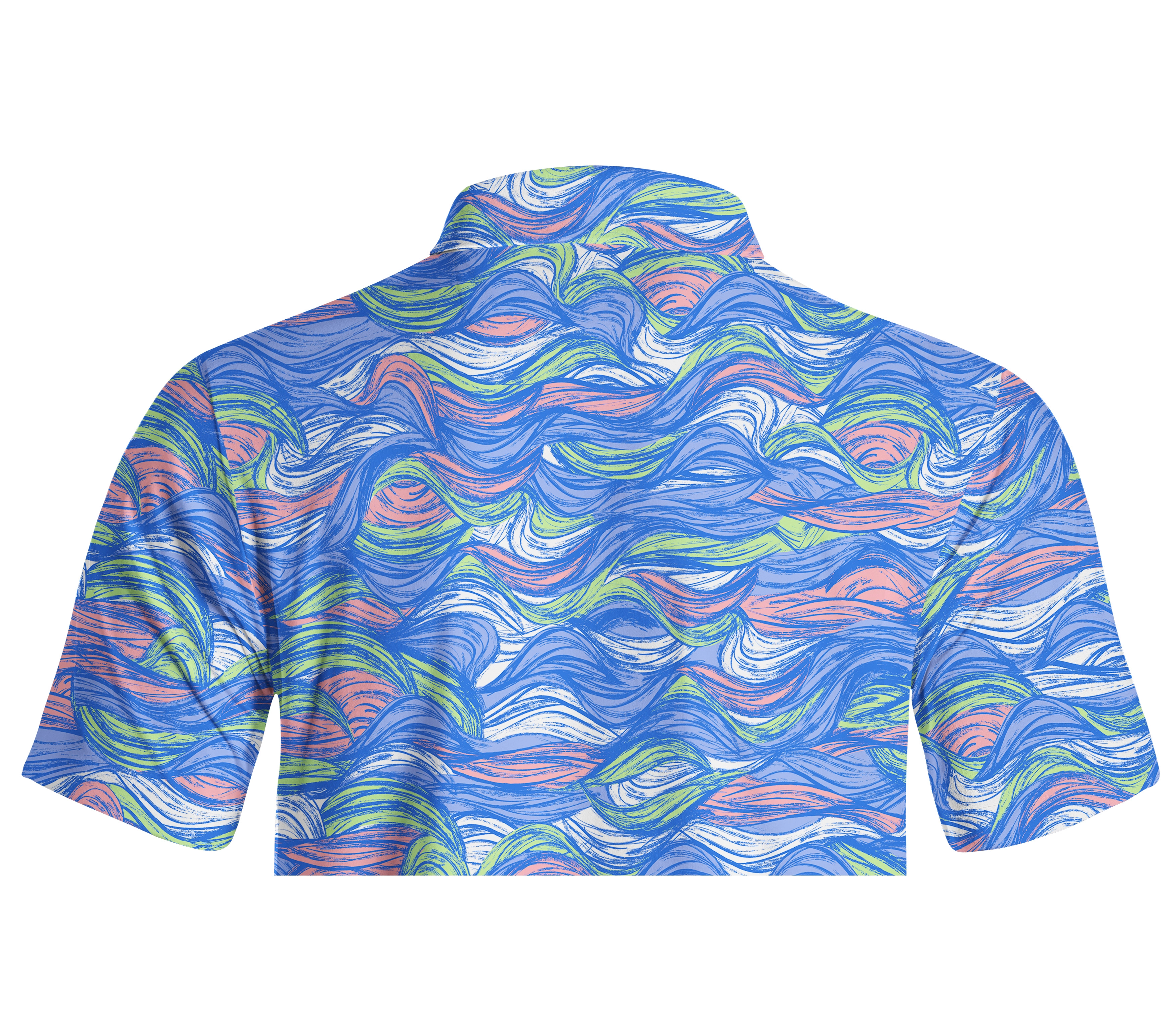 Cherryswing Men's Colored Waves Summer Polo Shirt