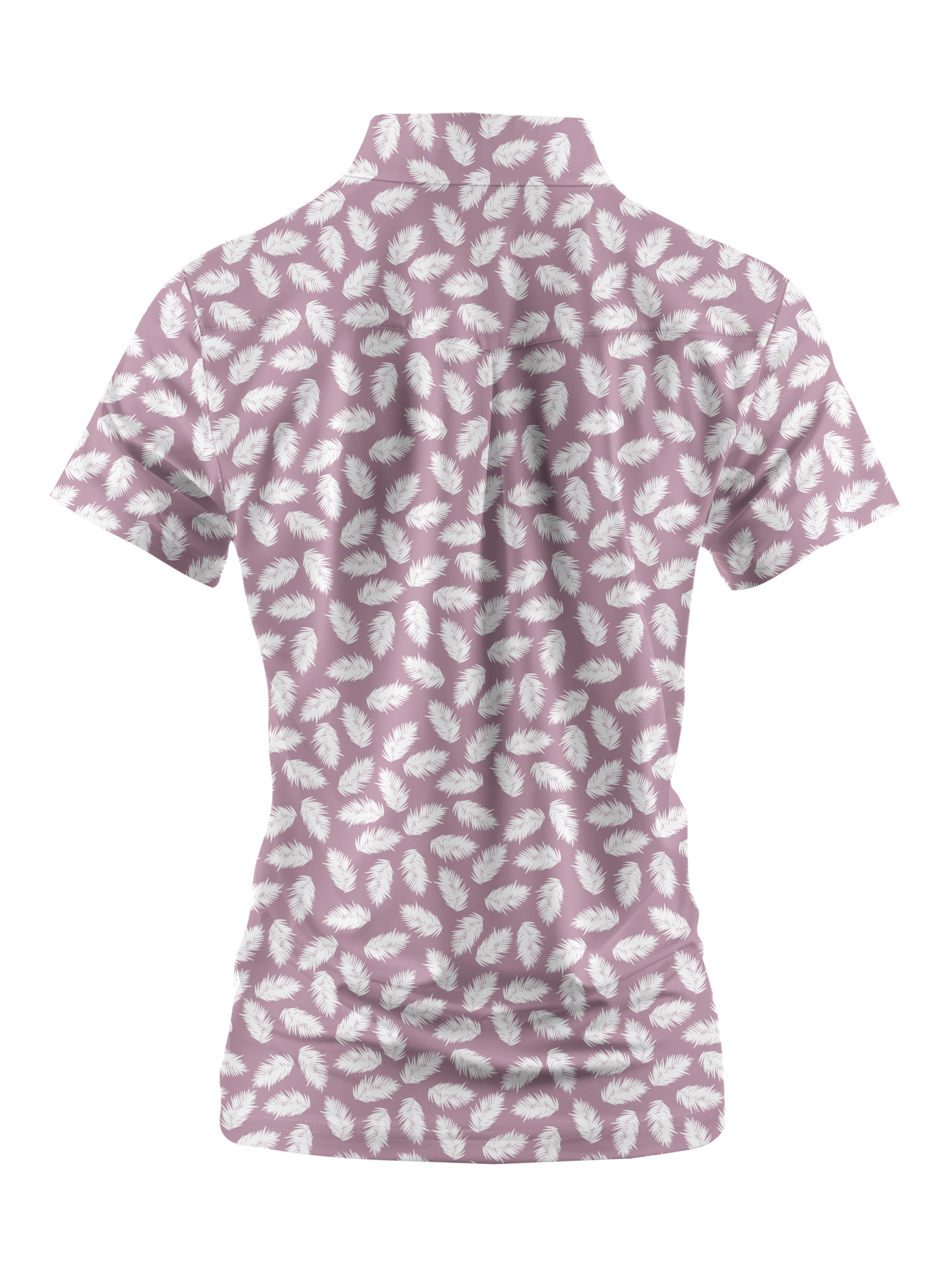Cherryswing Women's Flower Feather Golf Short Sleeve Polo Shirt