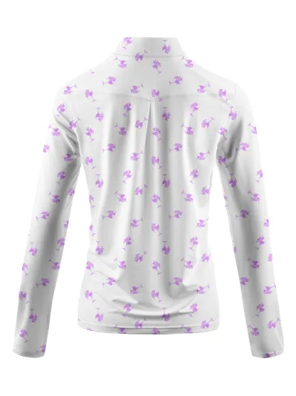 Cherryswing Women's 1/4 Zip Long Sleeve Golf Polo Shirt