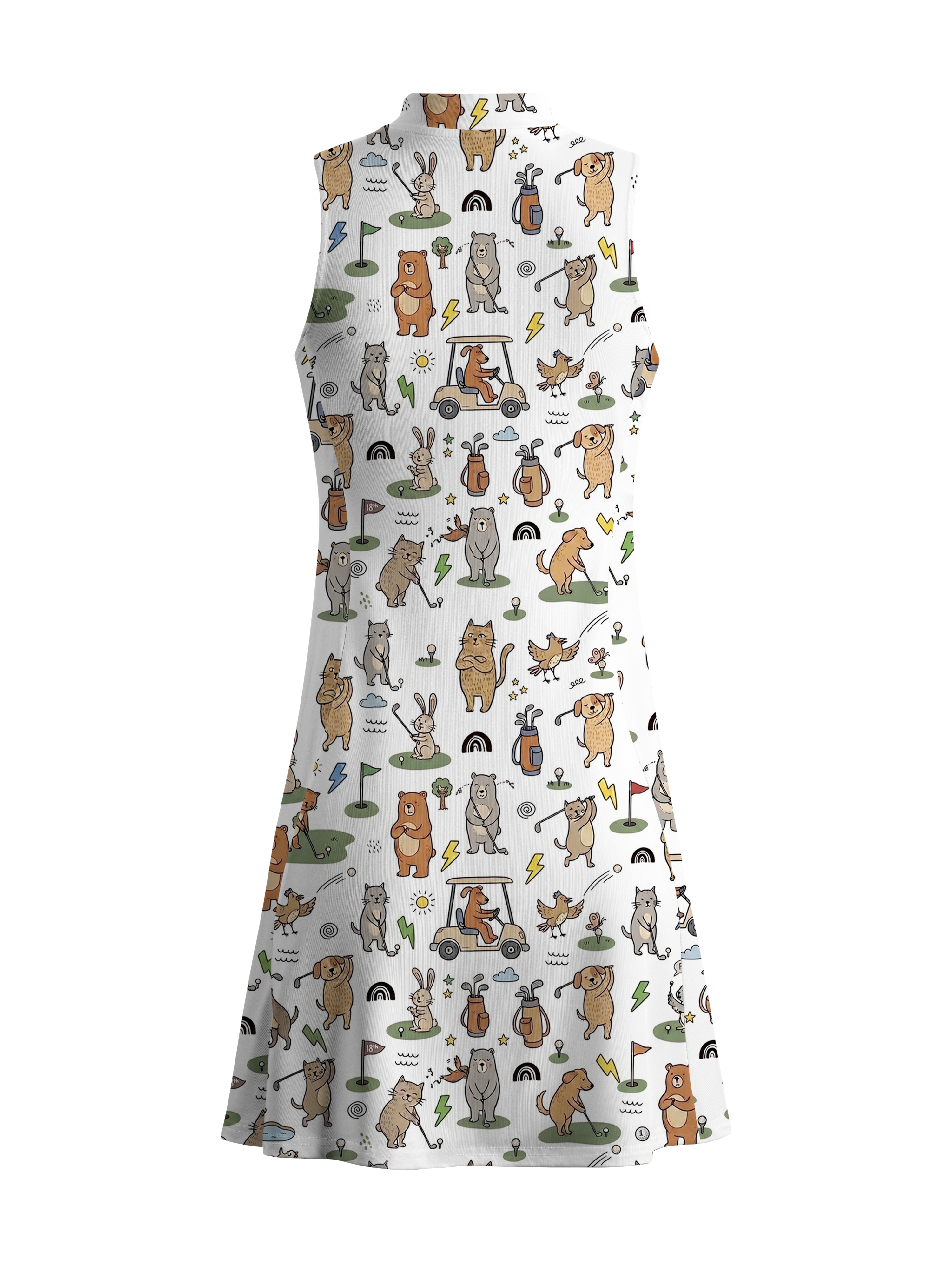Cherryswing Playful Animal Golfers Golf Dress With Shorts