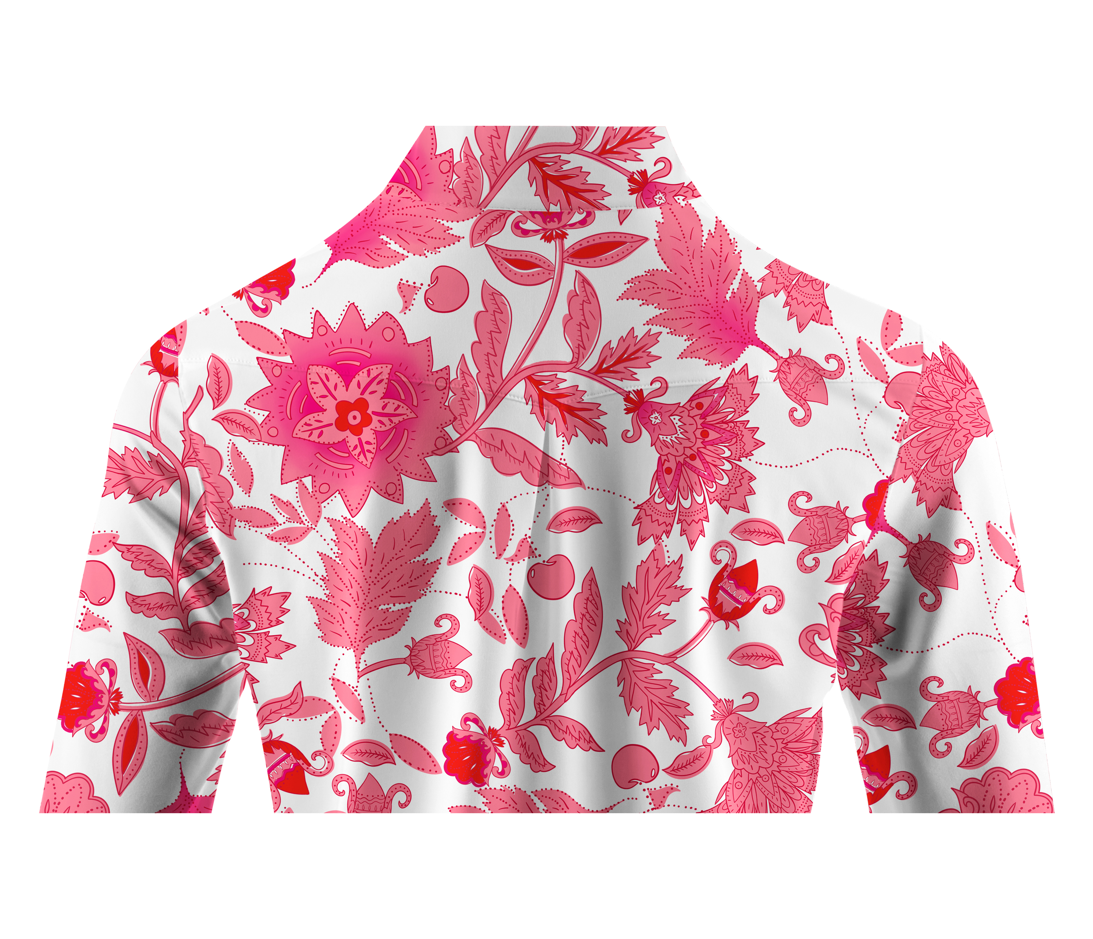 Cherryswing Women's Pink Botanical Long Sleeve Golf Shirt
