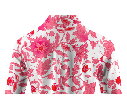 Cherryswing Women's Pink Botanical Long Sleeve Golf Shirt