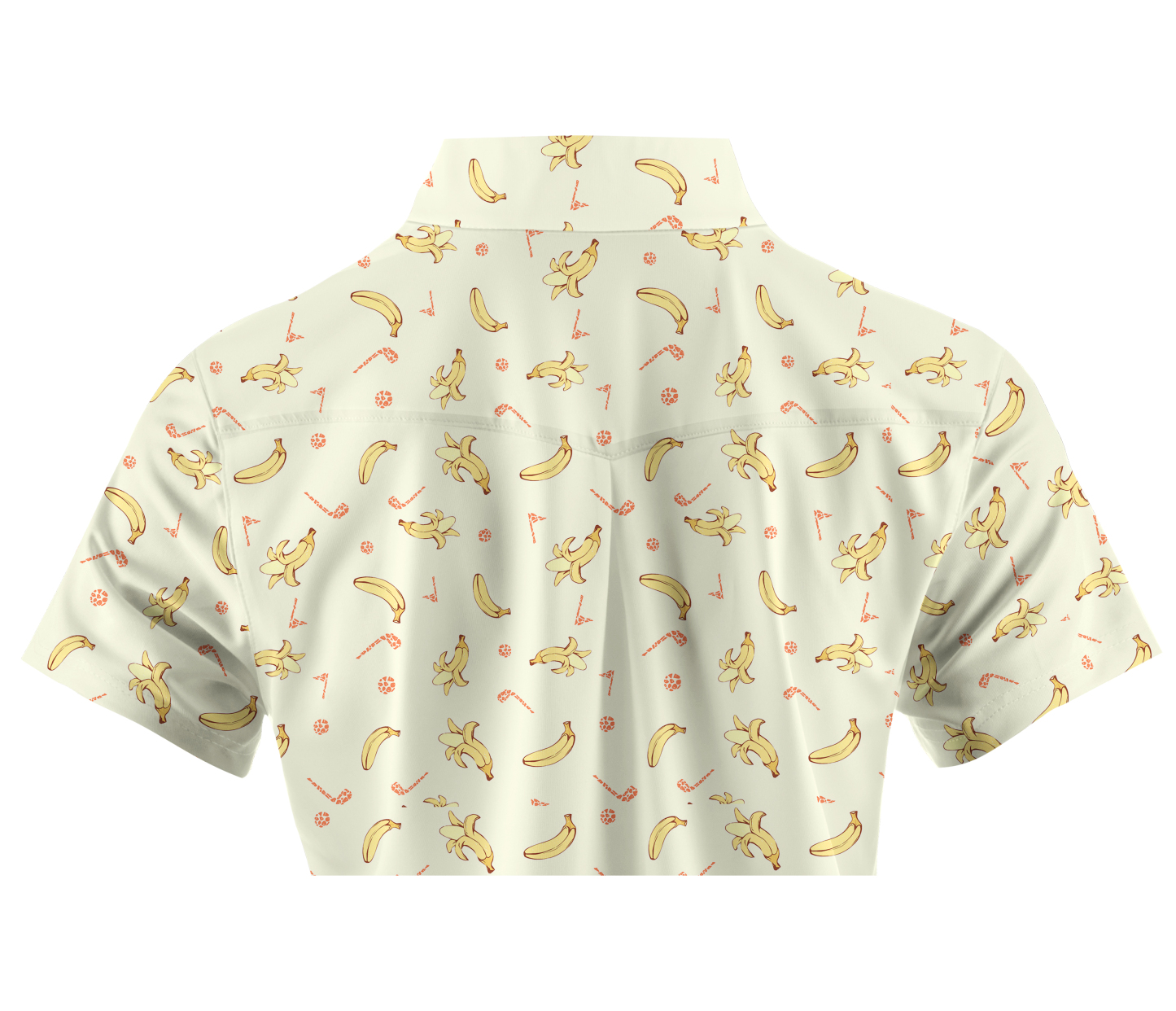 Cherryswing Women's Banana Print Short Sleeve Polo Shirt