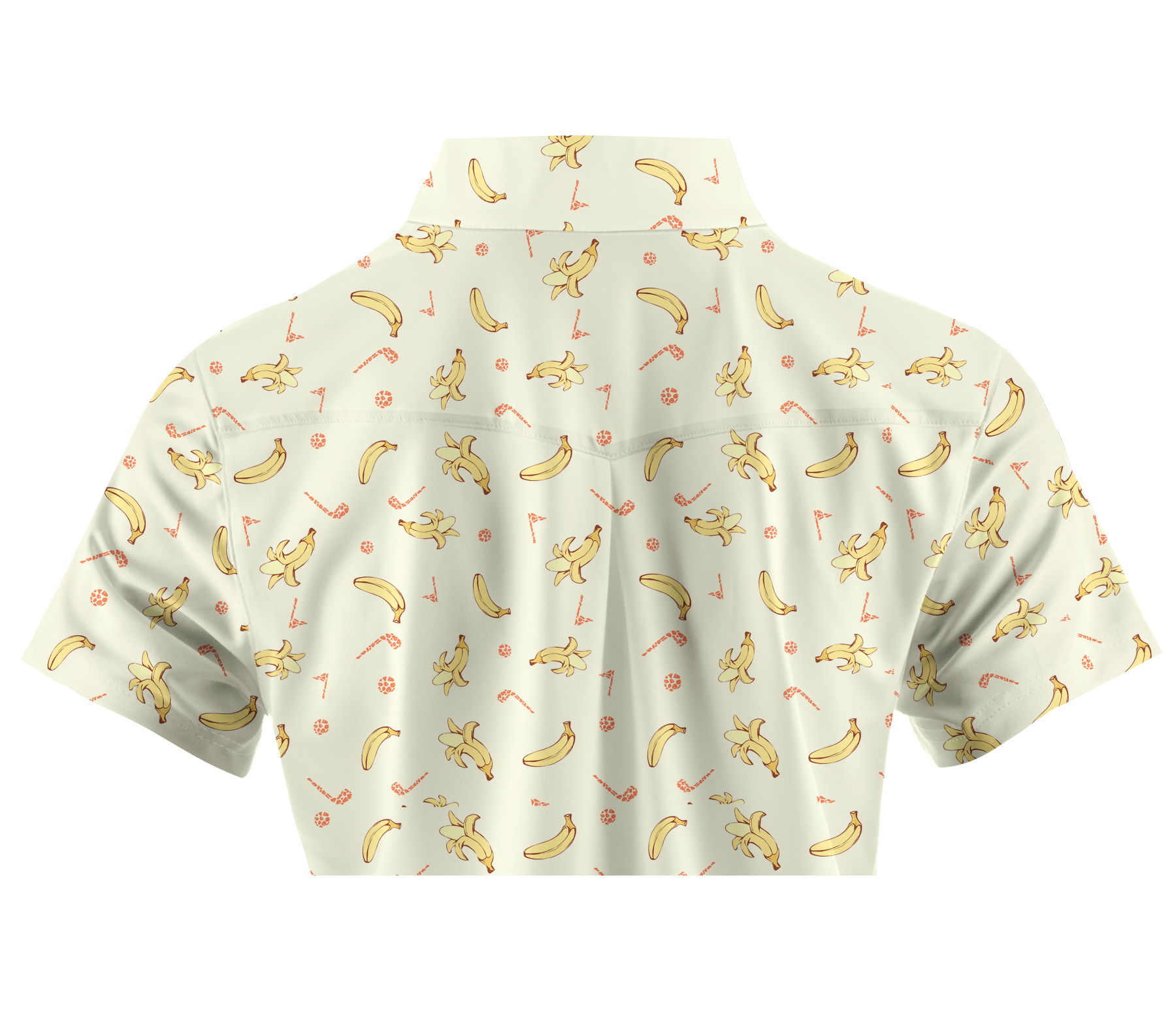 Cherryswing Women's Banana Print Short Sleeve Polo Shirt