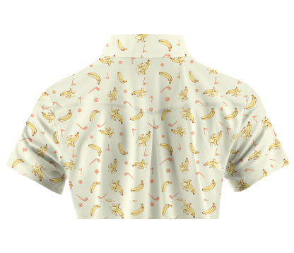 Cherryswing Women's Banana Print Short Sleeve Polo Shirt