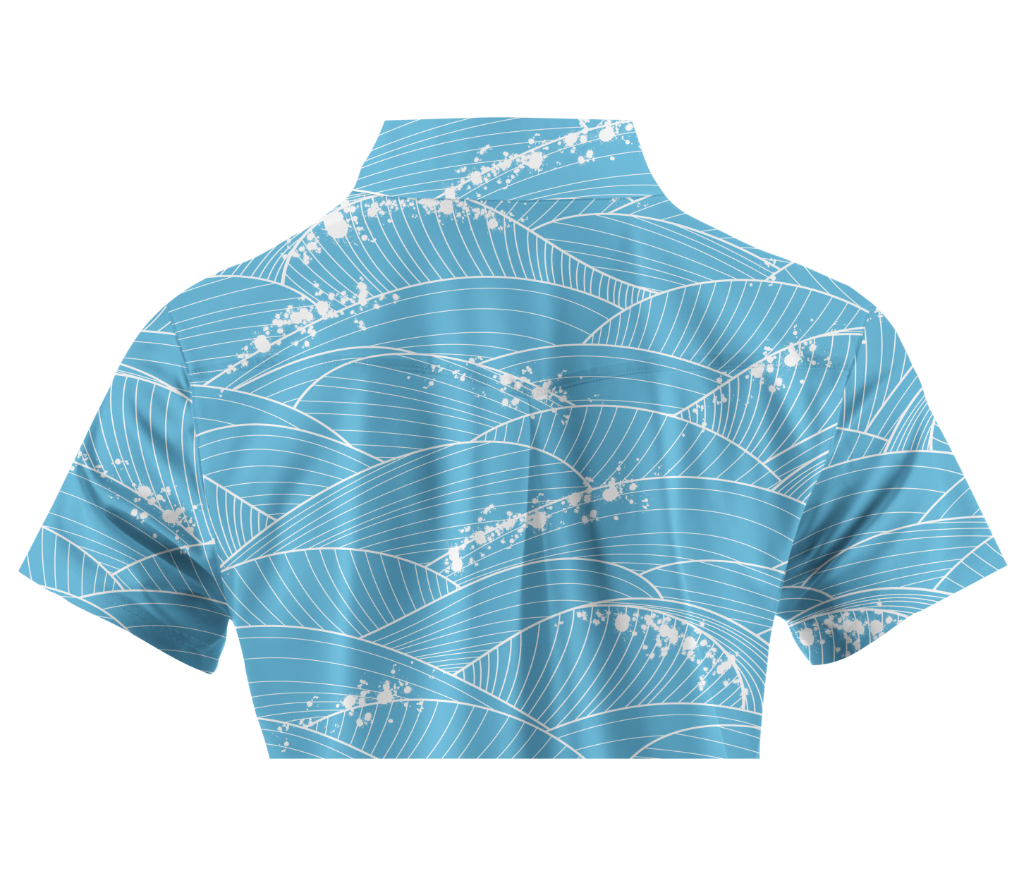 Cherryswing Women's Ocean Waves Short Sleeve Polo Shirt