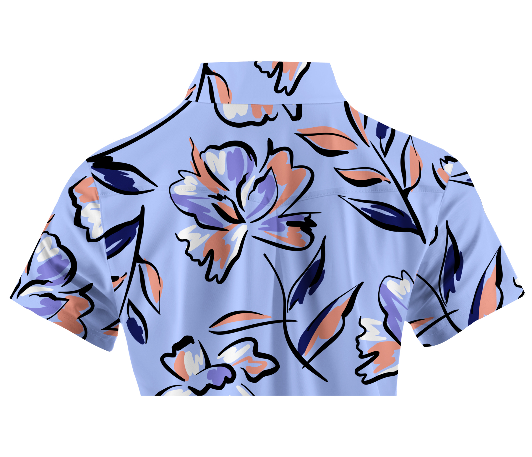 Cherryswing Women's Lilac Floral Short Sleeve Golf Shirt