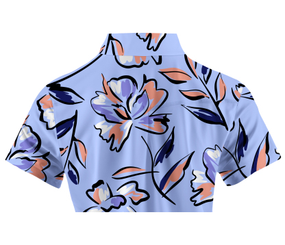 Cherryswing Women's Lilac Floral Short Sleeve Golf Shirt