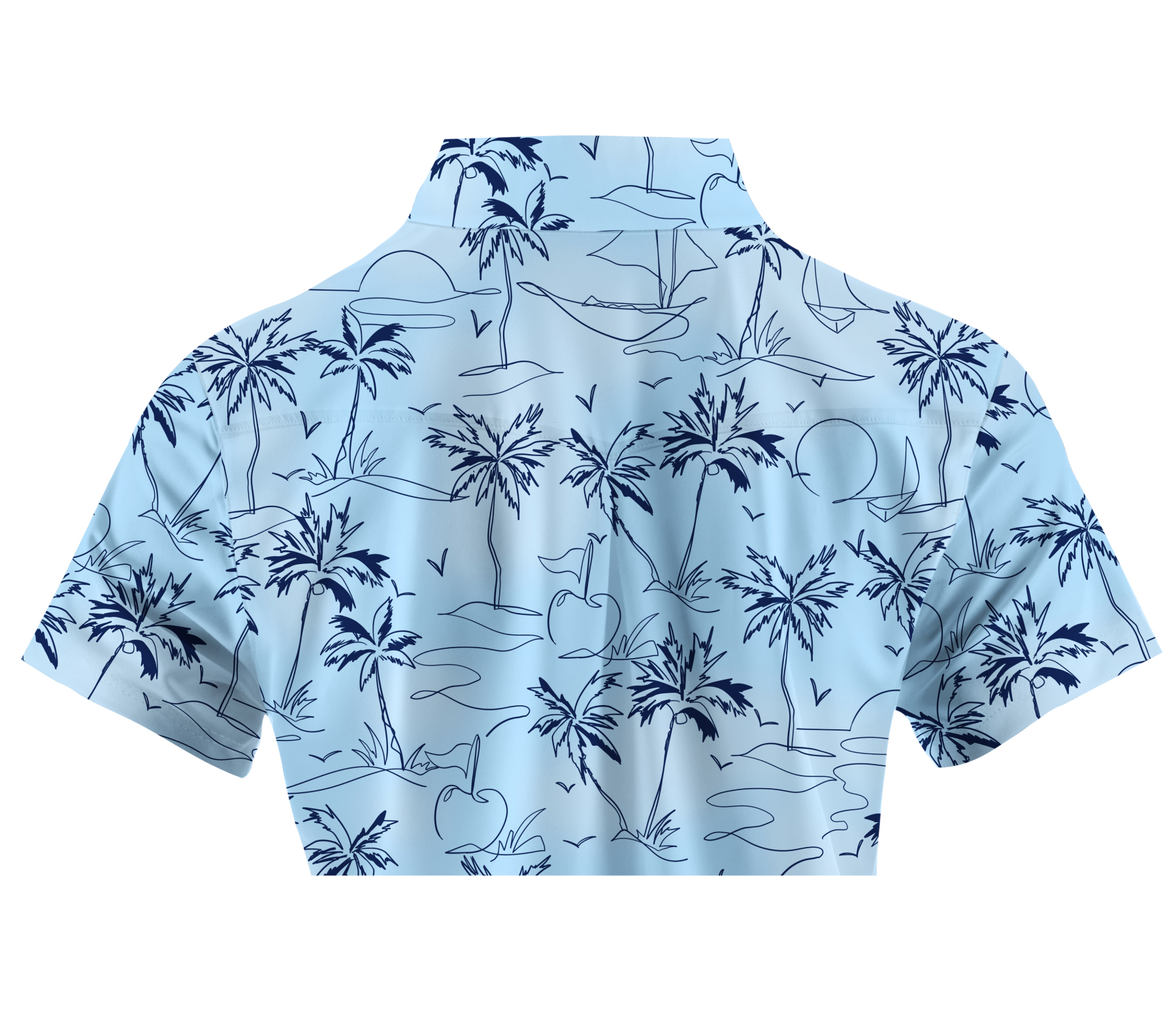 Cherryswing Women's Coconut Trees Swaying Short Sleeve Golf Shirt