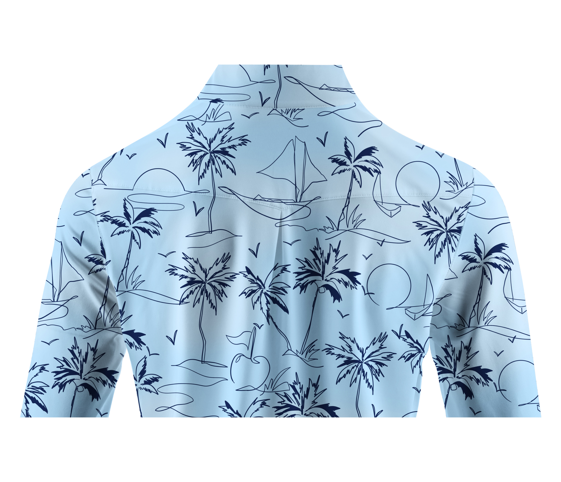 Cherryswing Women's Coconut Trees Swaying Long Sleeve Golf Shirt