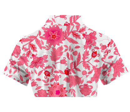 Cherryswing Women's Pink Botanical Short Sleeve Golf Shirt