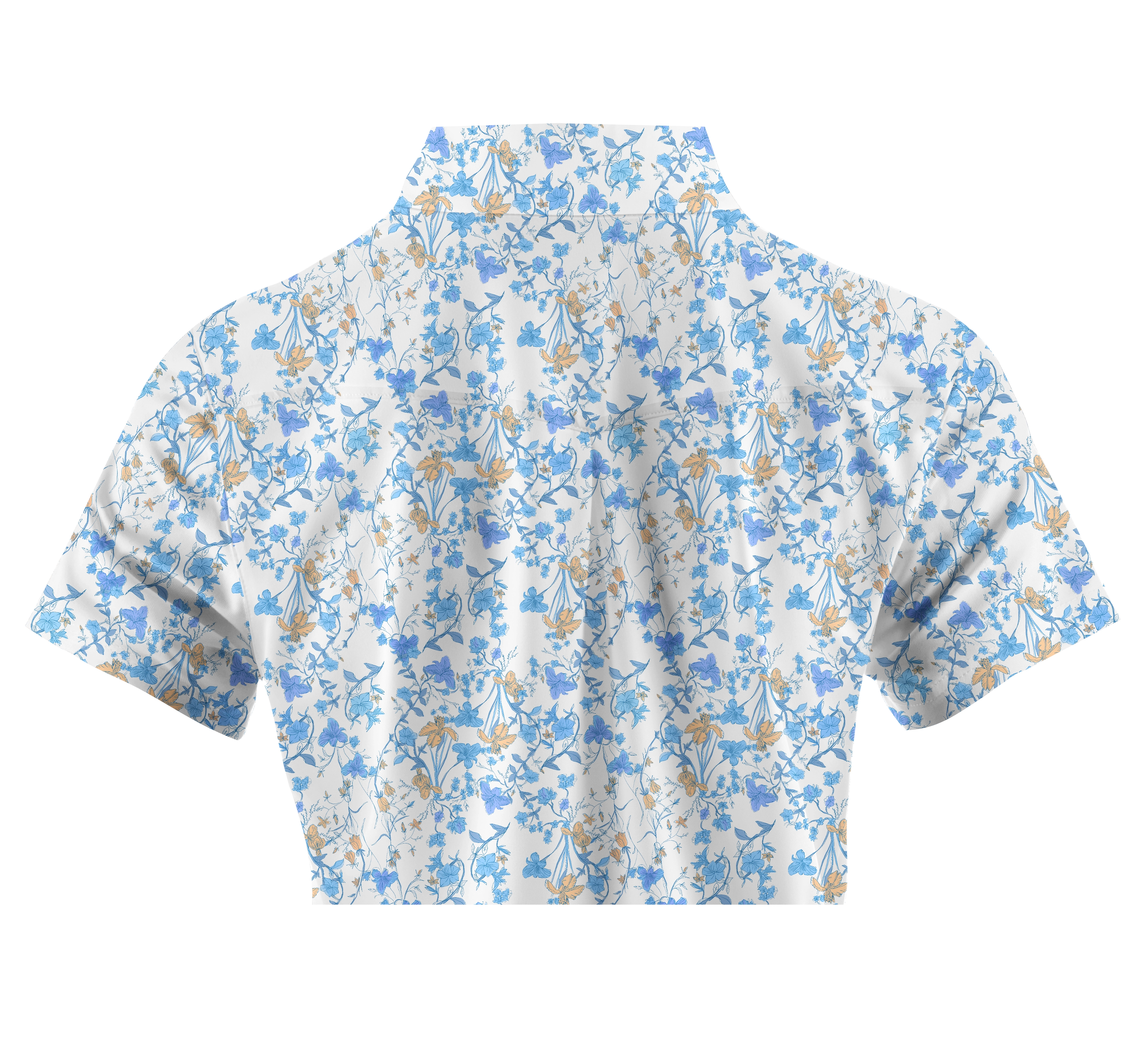 Cherryswing Women's Blue Floral Print Golf Polo