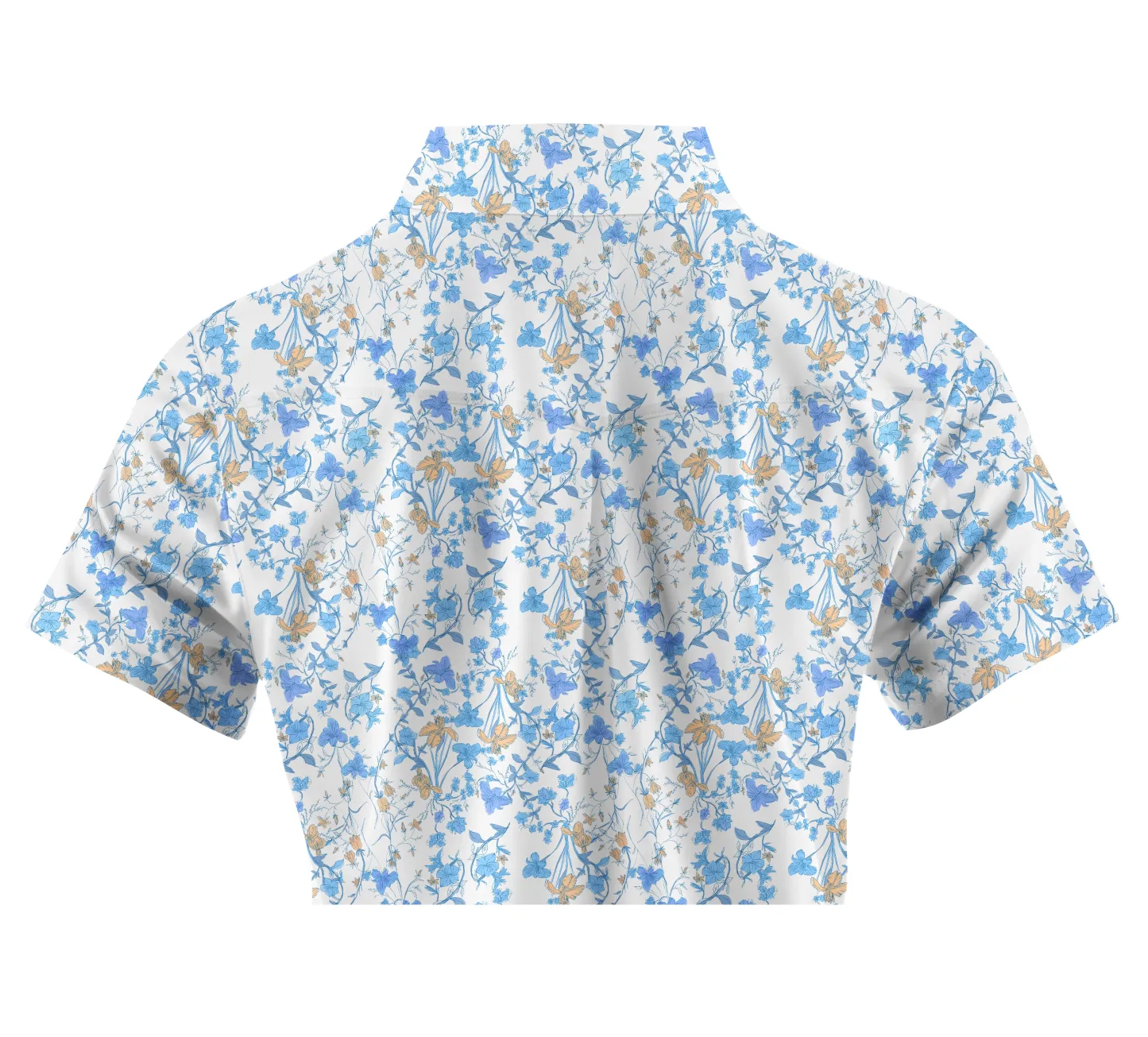 Cherryswing Women's Blue Floral Print Golf Polo