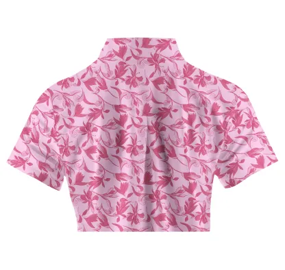 Cherryswing Blossom Print Golf Polo for Women