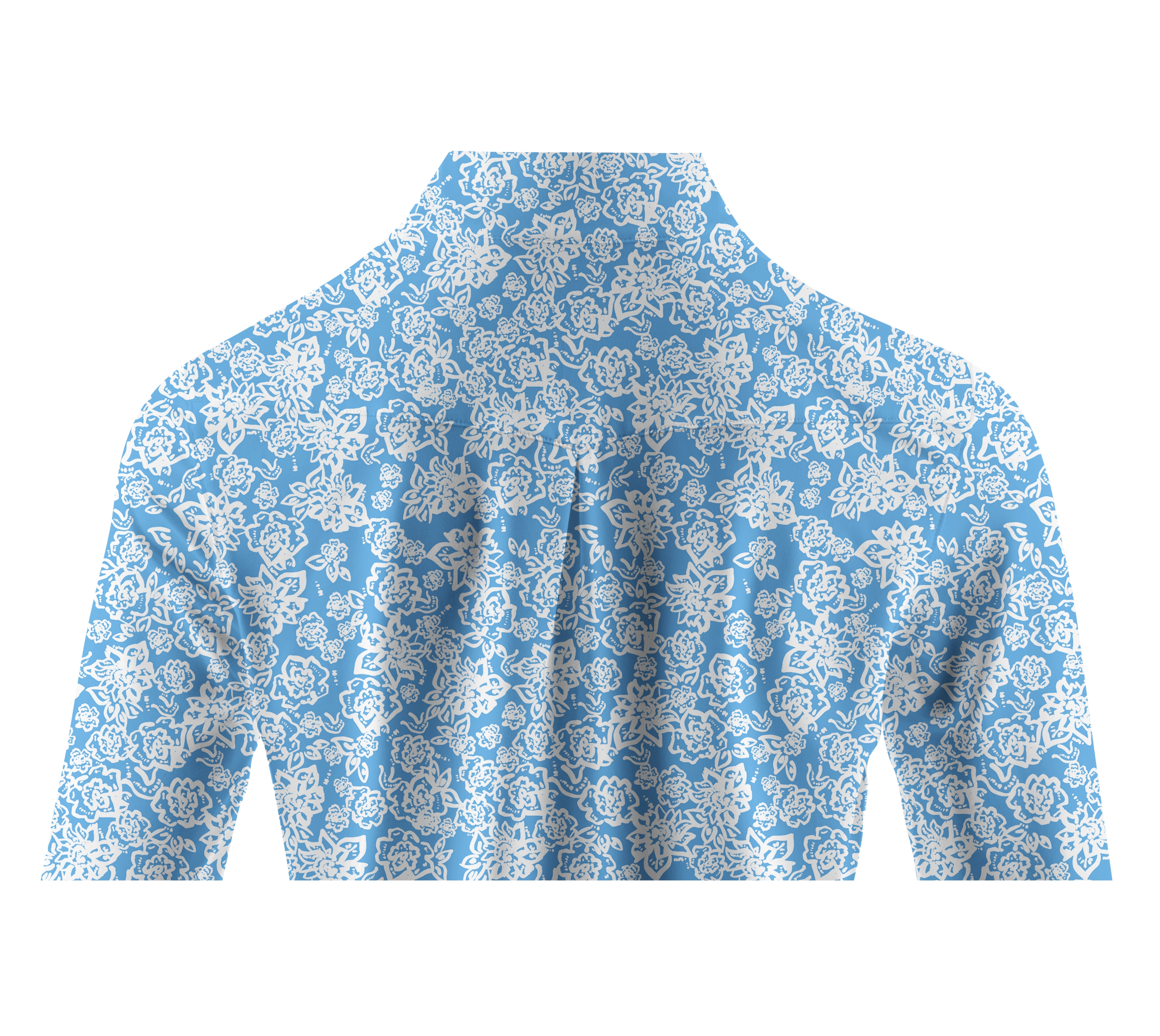 Cherryswing Women's Line Drawing Flowers Long Sleeve Polo Shirt