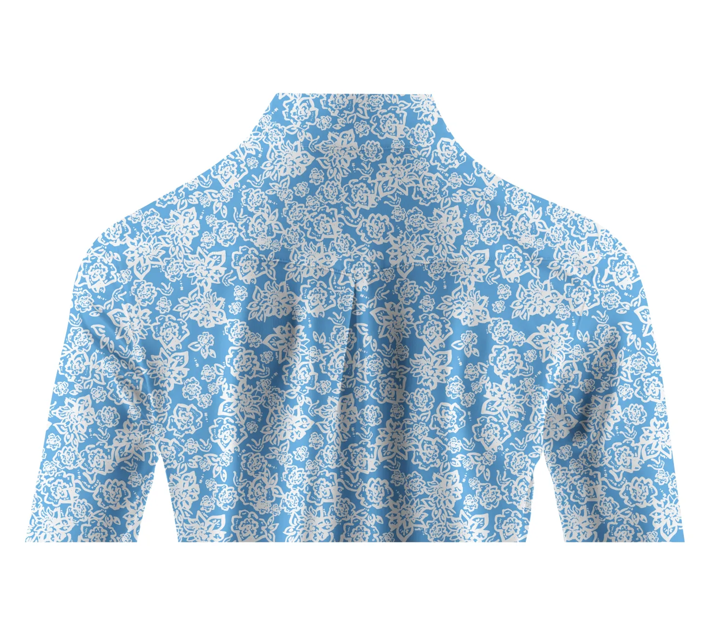 Cherryswing Women's Line Drawing Flowers Long Sleeve Polo Shirt