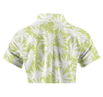 Cherryswing Women's Coconut Tree Print Golf Short Sleeve Polo Shirt