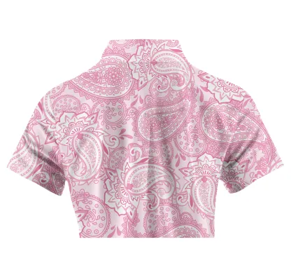 Cherryswing Women's Cashew Flower Golf Short Sleeve Polo Shirt