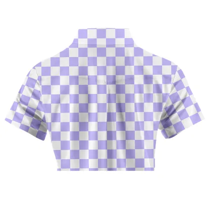 Cherryswing Women's Checkerboard Print Golf Short Sleeve Polo Shirt
