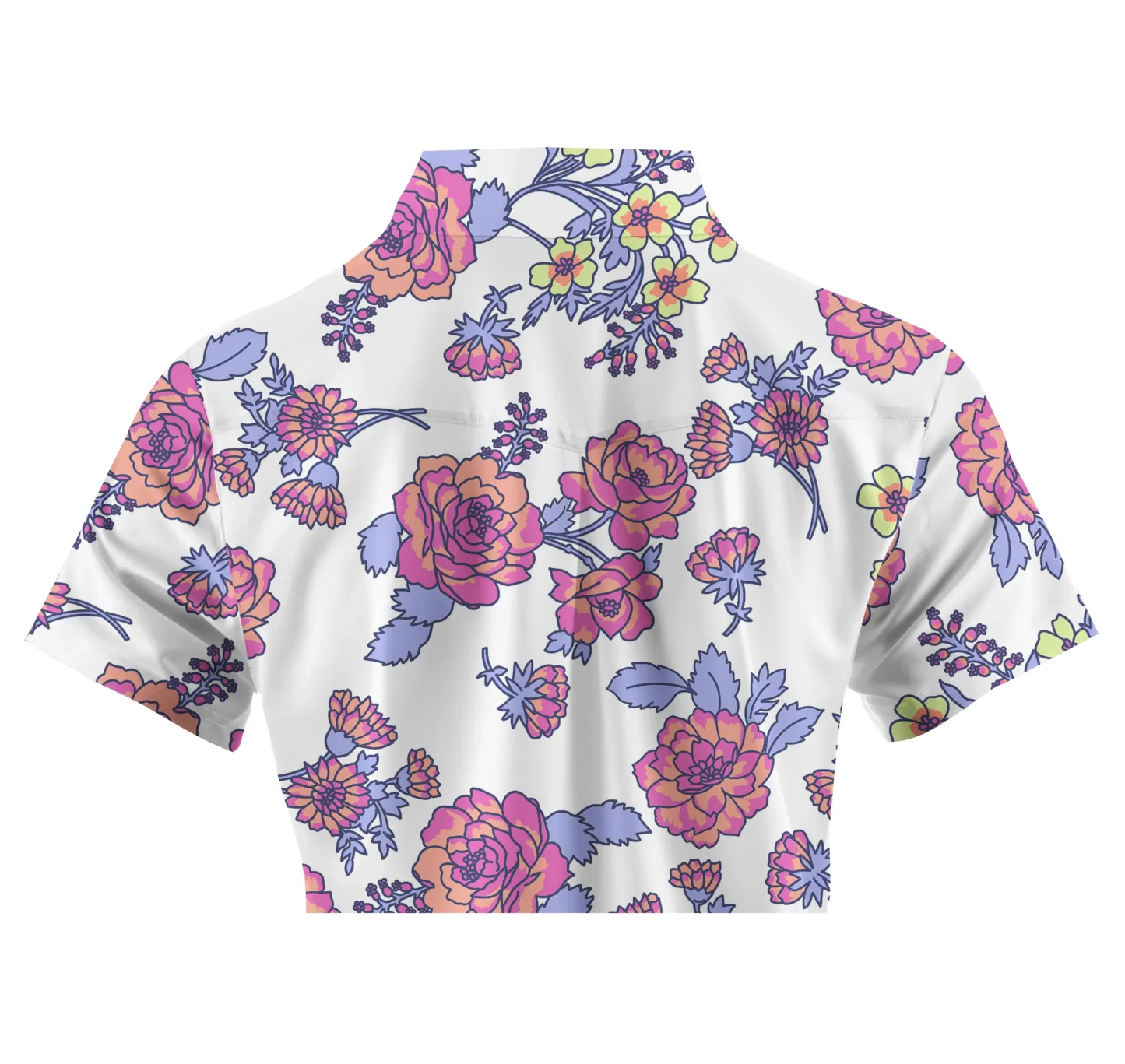 Cherryswing Women's Colorful Flowers Golf Short Sleeve Polo Shirt