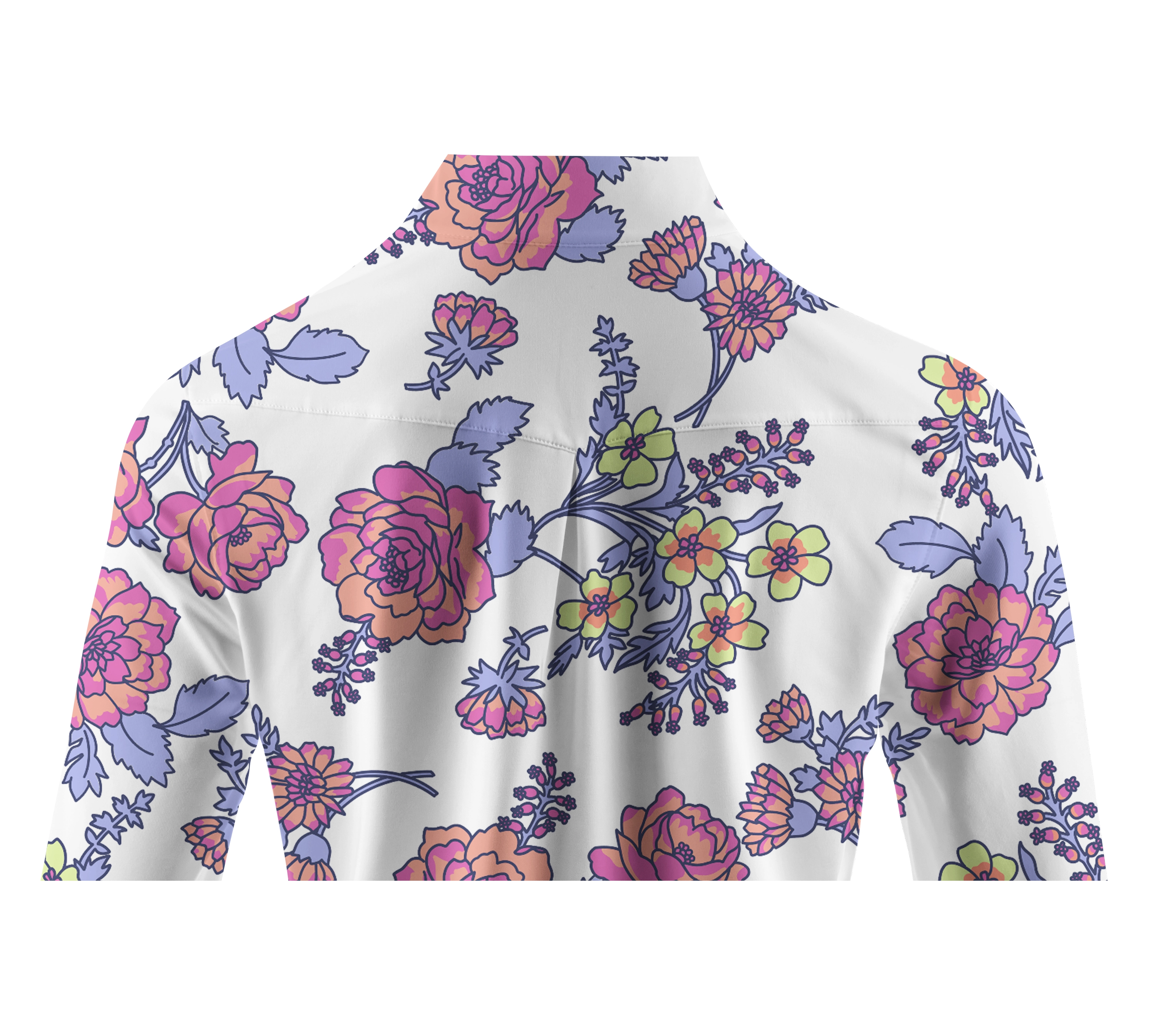 Cherryswing Women's Colorful Flowers Golf Long Sleeve Polo Shirt