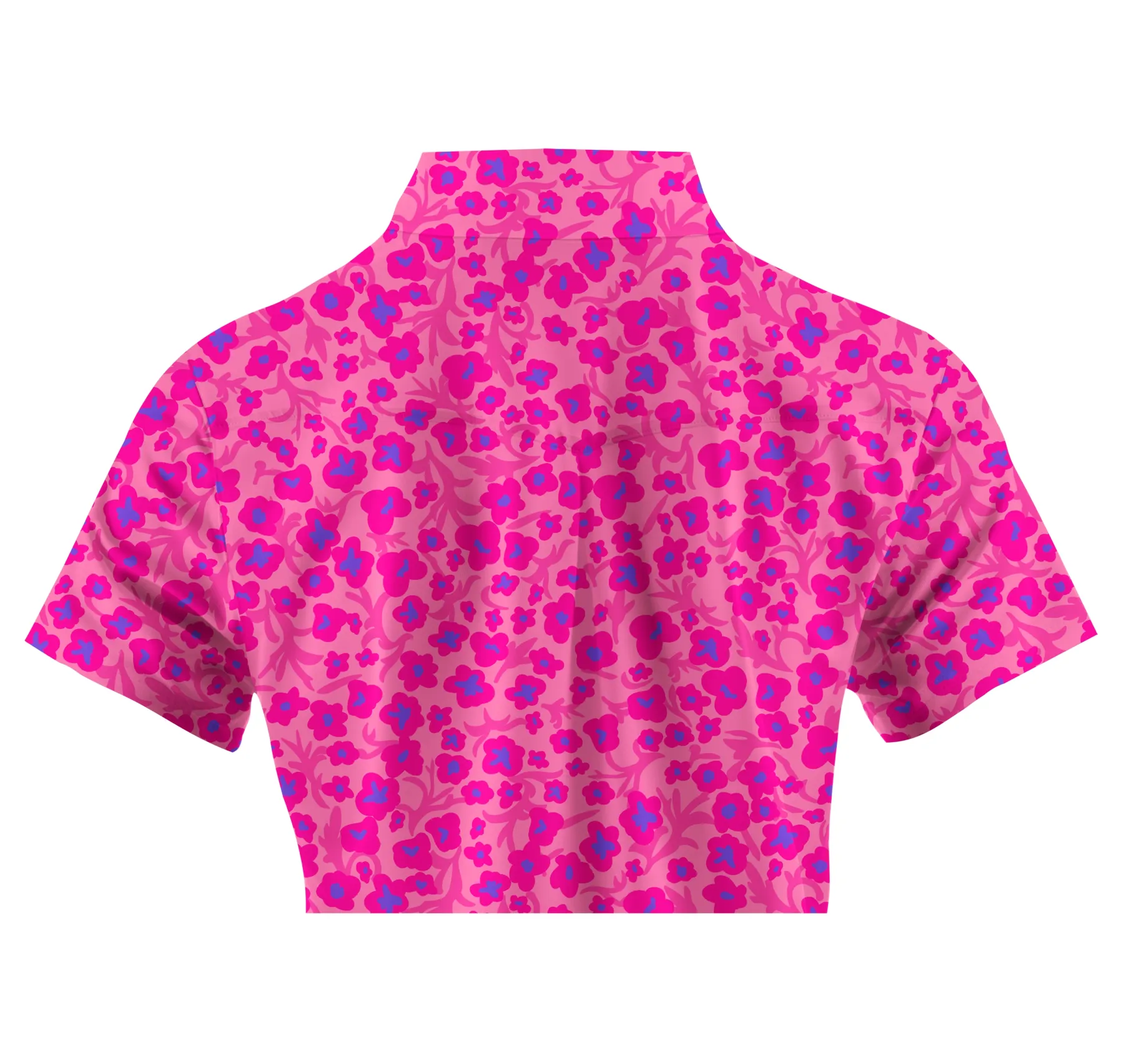 Cherryswing Women's Pink Floral Golf Short Sleeve Polo Shirt