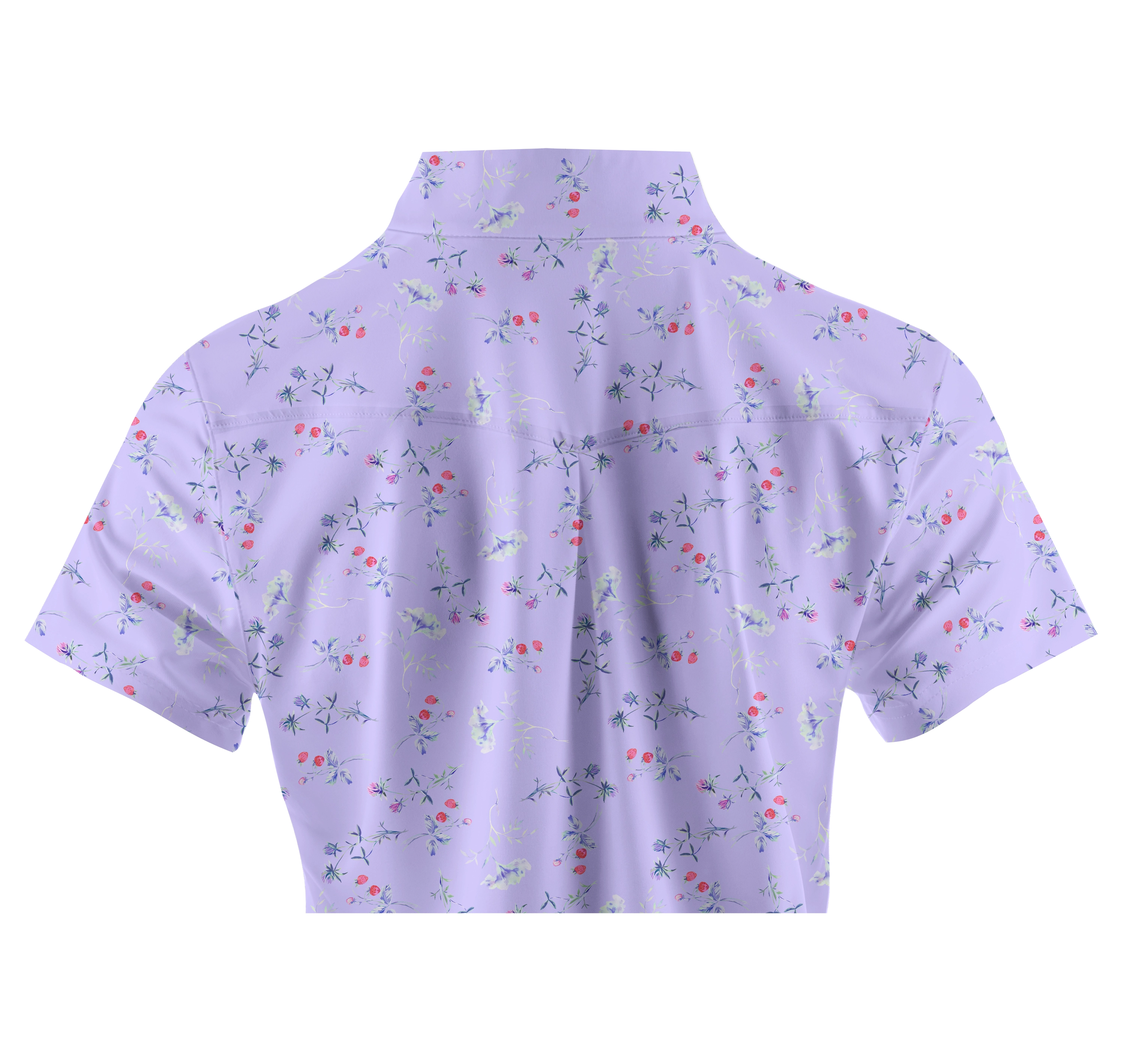 Cherryswing Women's Strawberry Flowers Golf Short Sleeve Polo Shirt