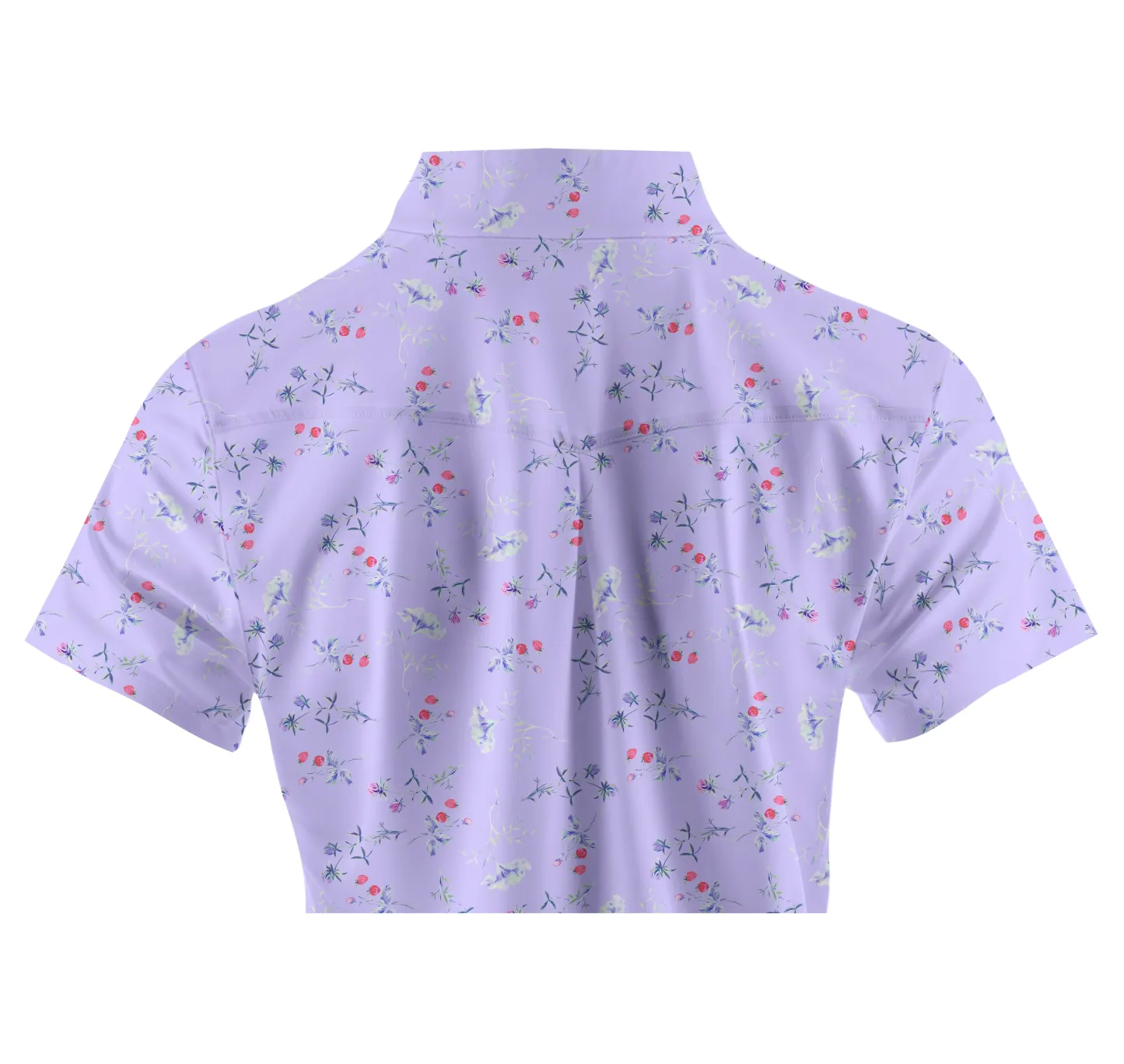 Cherryswing Women's Strawberry Flowers Golf Short Sleeve Polo Shirt