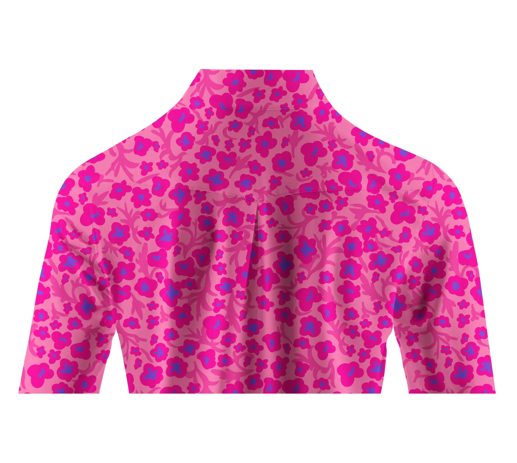 Cherryswing Women's Pink Floral Golf Long Sleeve Polo Shirt